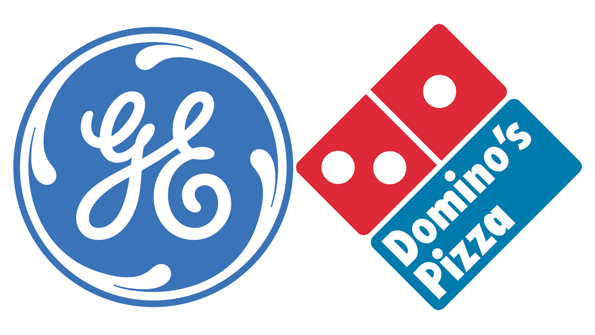 General Electric and Dominos Pizza logos
