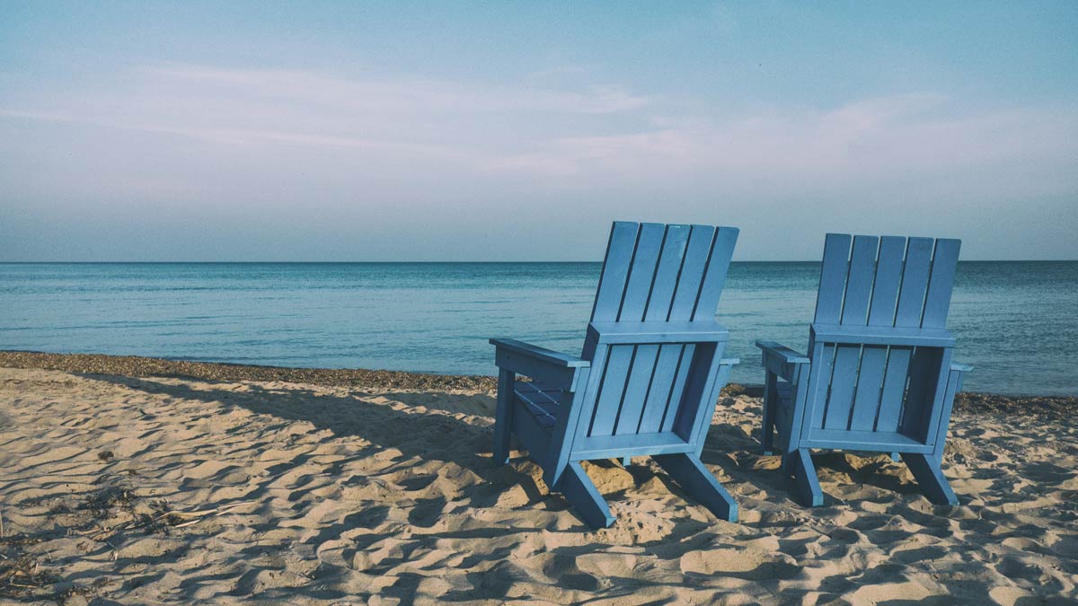 adirondack chairs by the ocean